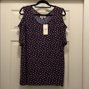 NWT Leota cold-shoulder navy size 3X